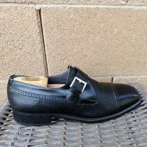 Lopez Taibo Men\'s Shoes Black Monk Strap Loafers Hand Made US‎ 9.5 Lopez Taibo Men main image 3